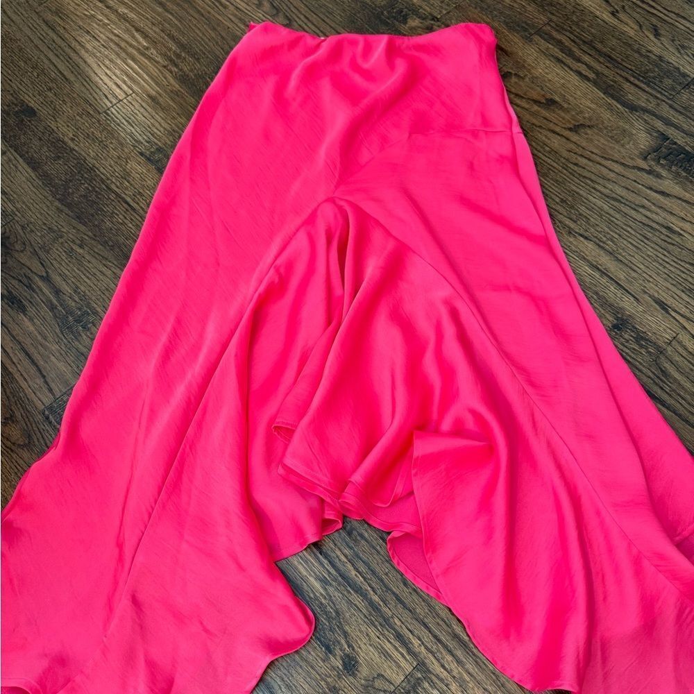 Anthropologie Hot Pink Asymmetrical Skirt - Picture 5 of 8